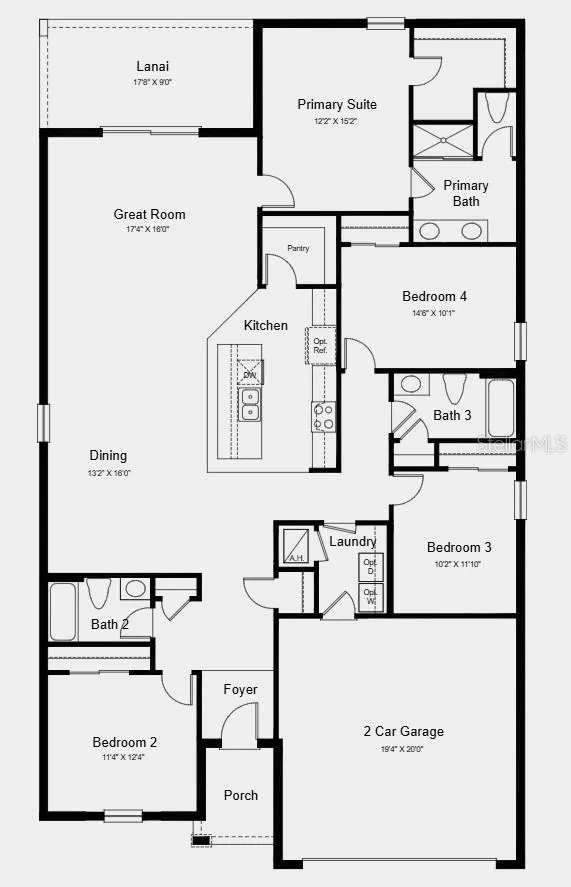 Floor Plan ~ Additional Highlights Include: 1/2 HP garage door opener