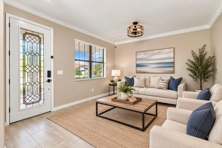 Virtually Staged Formal living Room
