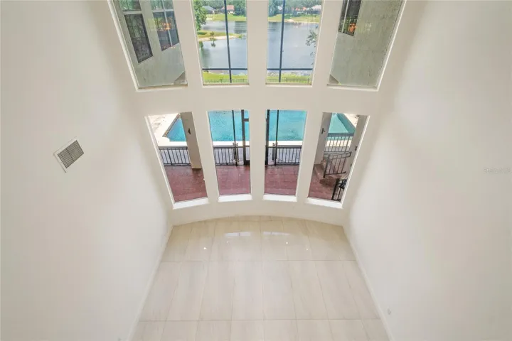 Looking down to Living Room
