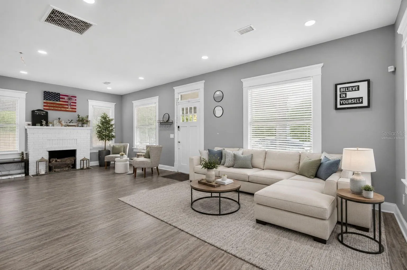 virtually staged LIVING ROOM FAMILY ROOM COMBO