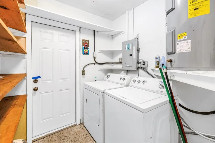Washer and dryer room- inside but no designated ac vent. Access to backyard.