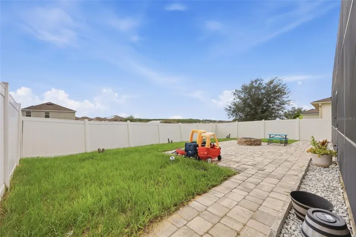 Fully fenced backyard