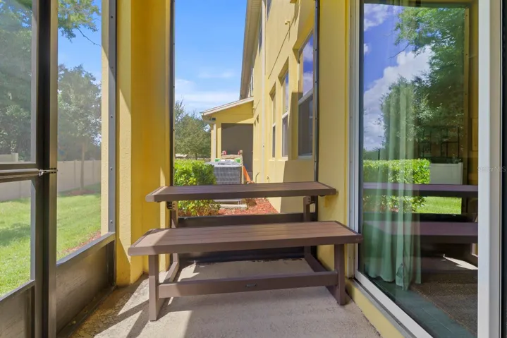 Screened Lanai with bench