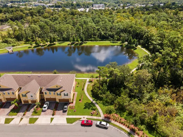 Community Trail and Pond aerial