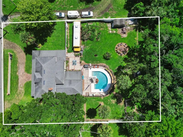 Aerial view illustrating the property's setting