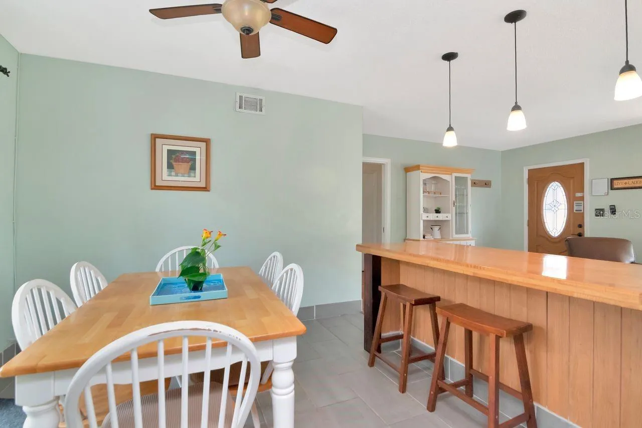 Dining leading into living room.