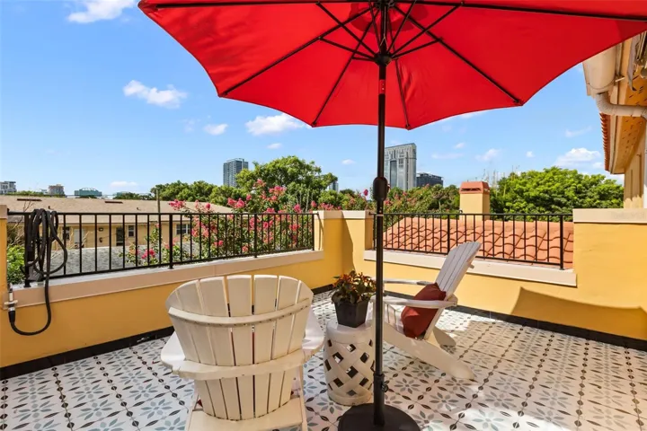 Primary private balcony overlooking Downtown