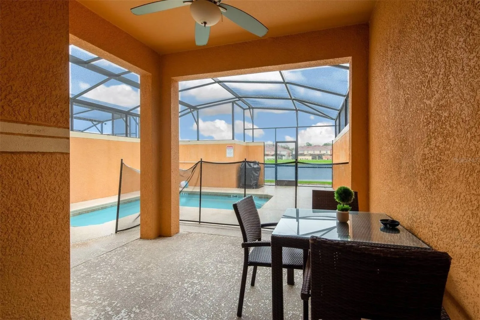 Covered lanai and pool