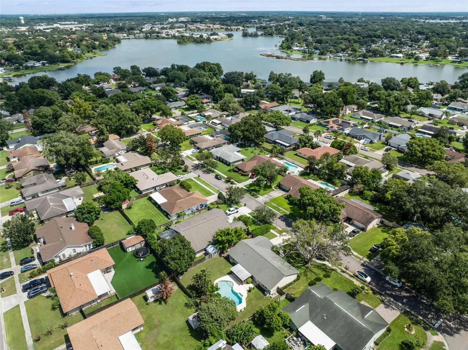 Lake Orienta serves as a picturesque backdrop to the community.