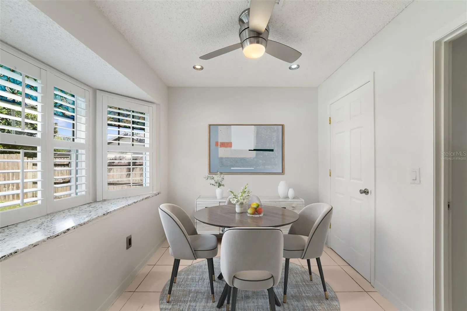 Light filled breakfast nook. Virtually Staged.