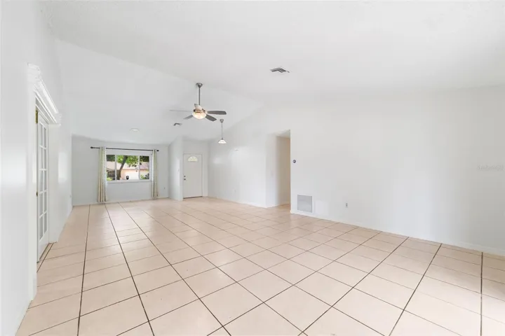 Open living and dining.