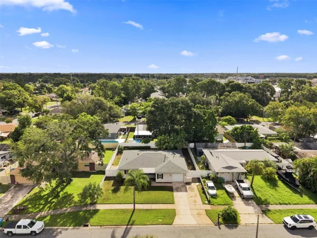 Drone view of property