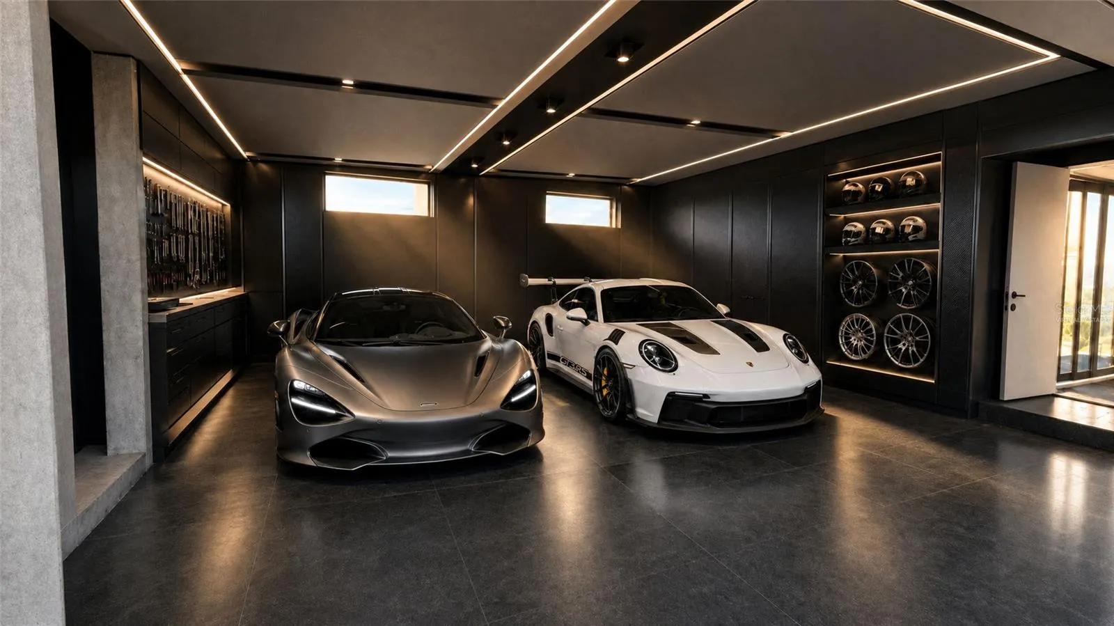 Garage, virtually staged