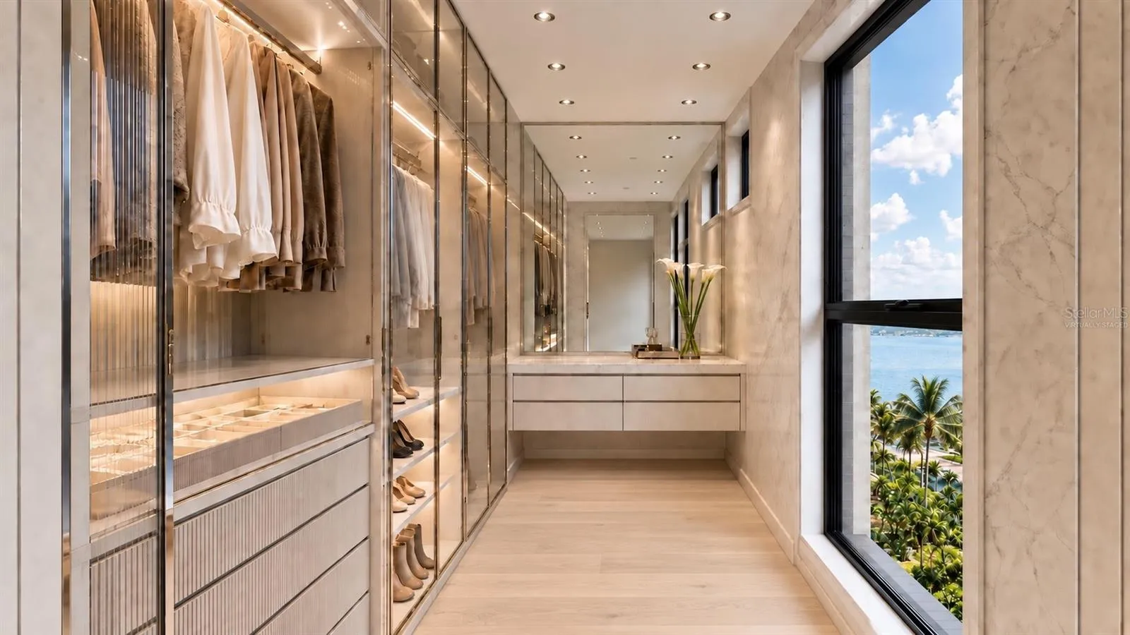 Her closet, virtually staged