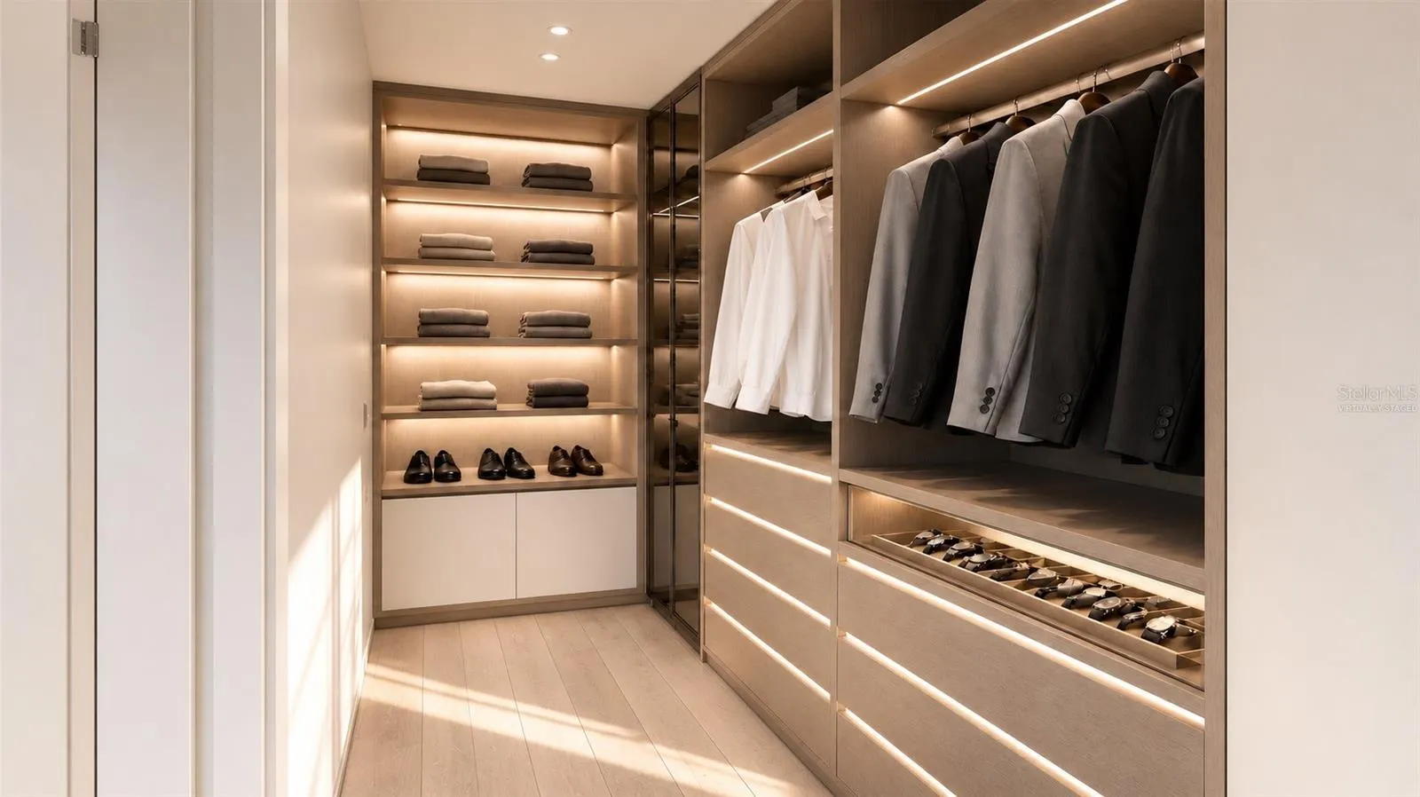 His closet, virtually staged