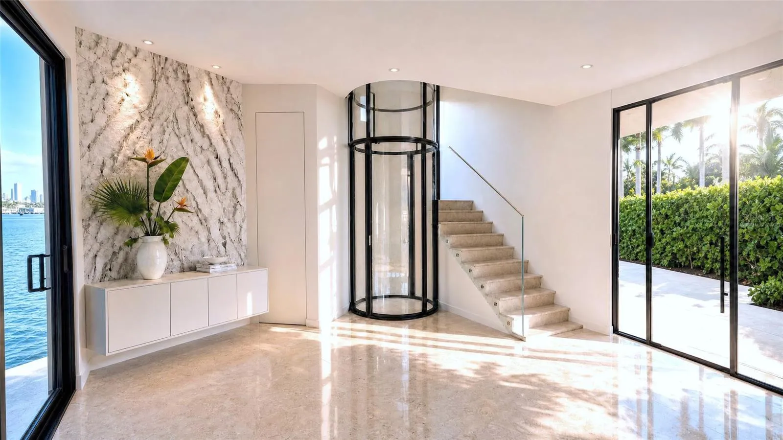 Foyer, virtually staged