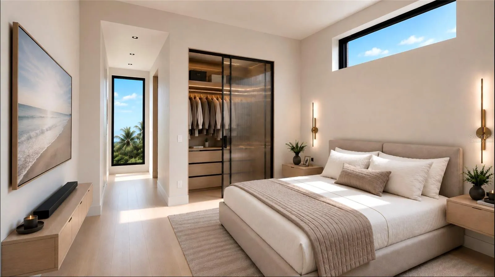 Guest bedroom, virtually staged