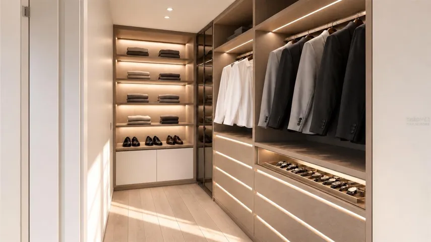 His closet, virtually staged