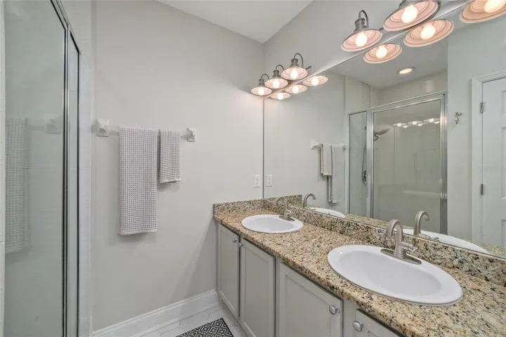 Primary Bath with Dual Sinks, Great Storage and Granite Counter Space