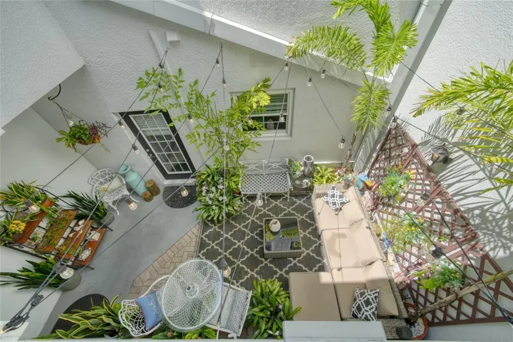View of Courtyard below from Balcony just off the Second Primary Suite