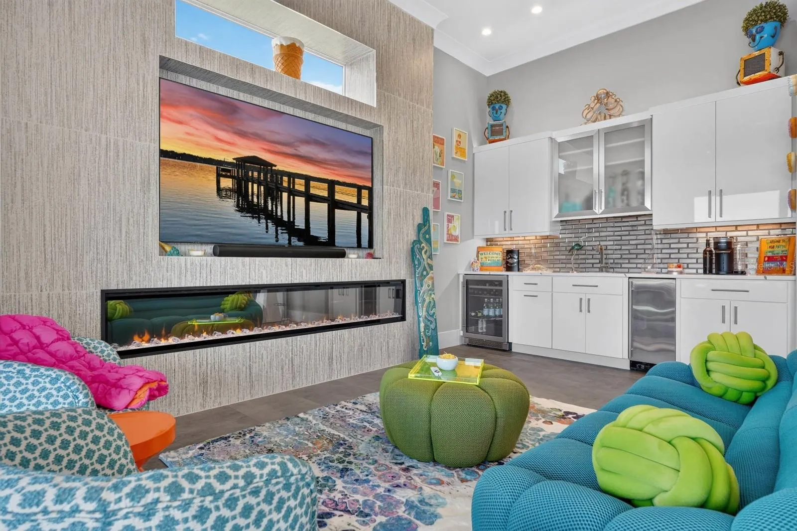 NOT JUST A GAME ROOM.A full second living space with fireplace, lounge area and room to make it whatever fits your life.
