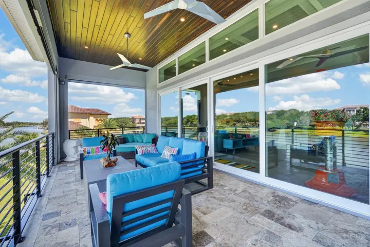 Your second-floor outdoor living room. Covered, spacious and positioned for expansive views up and down the Intracoastal.