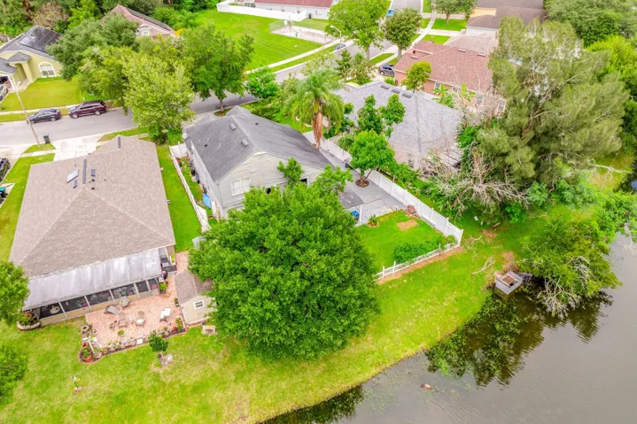Aerial view of the back of the home.