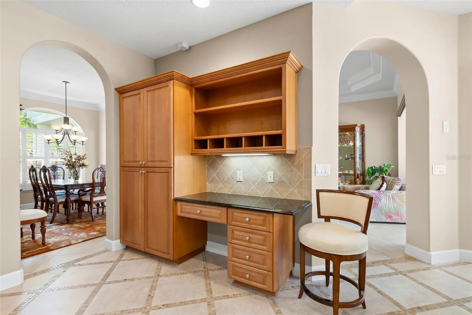 Custom Kitchen Built-In Desk, ideal for managing daily tasks