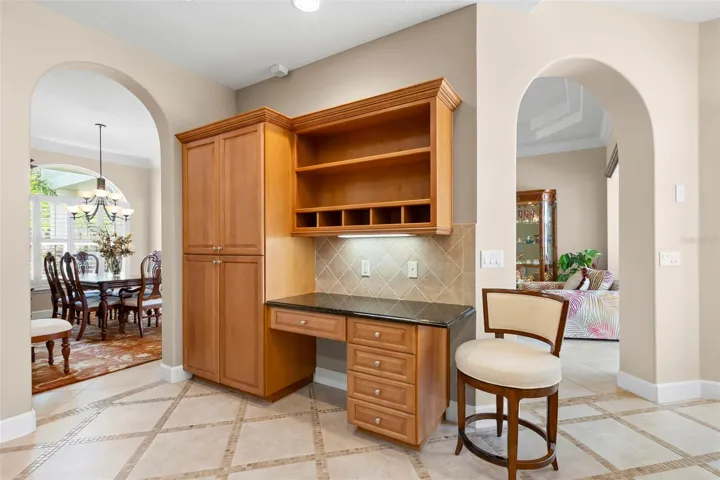 Custom Kitchen Built-In Desk, ideal for managing daily tasks