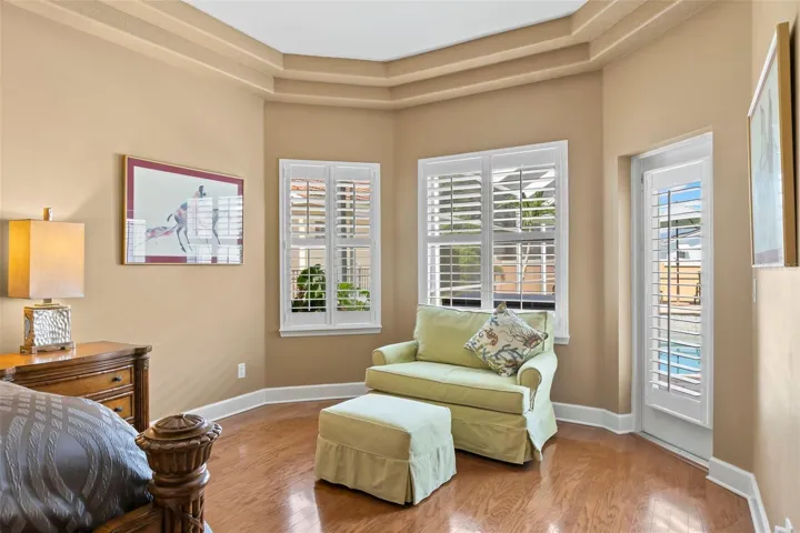 The Primary Suite includes a comfortable sitting area, creating a private retreat