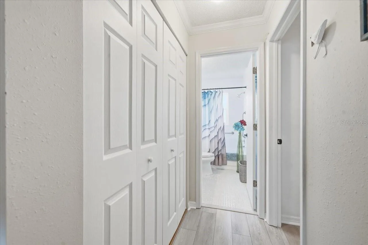 laundry room closet on left