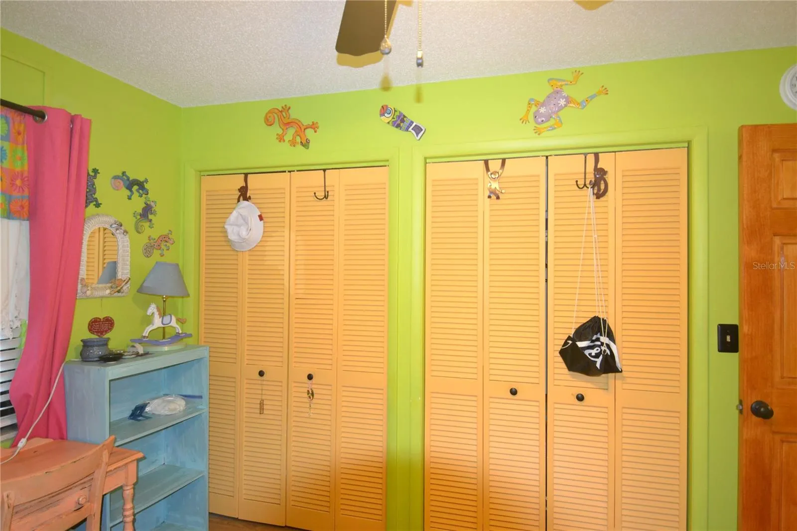 Double closets along wall