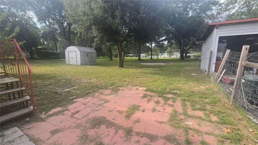 Fenced backyard