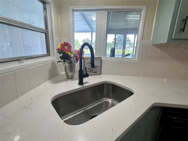 Quartz Counter Tops and oversized undermount sink.