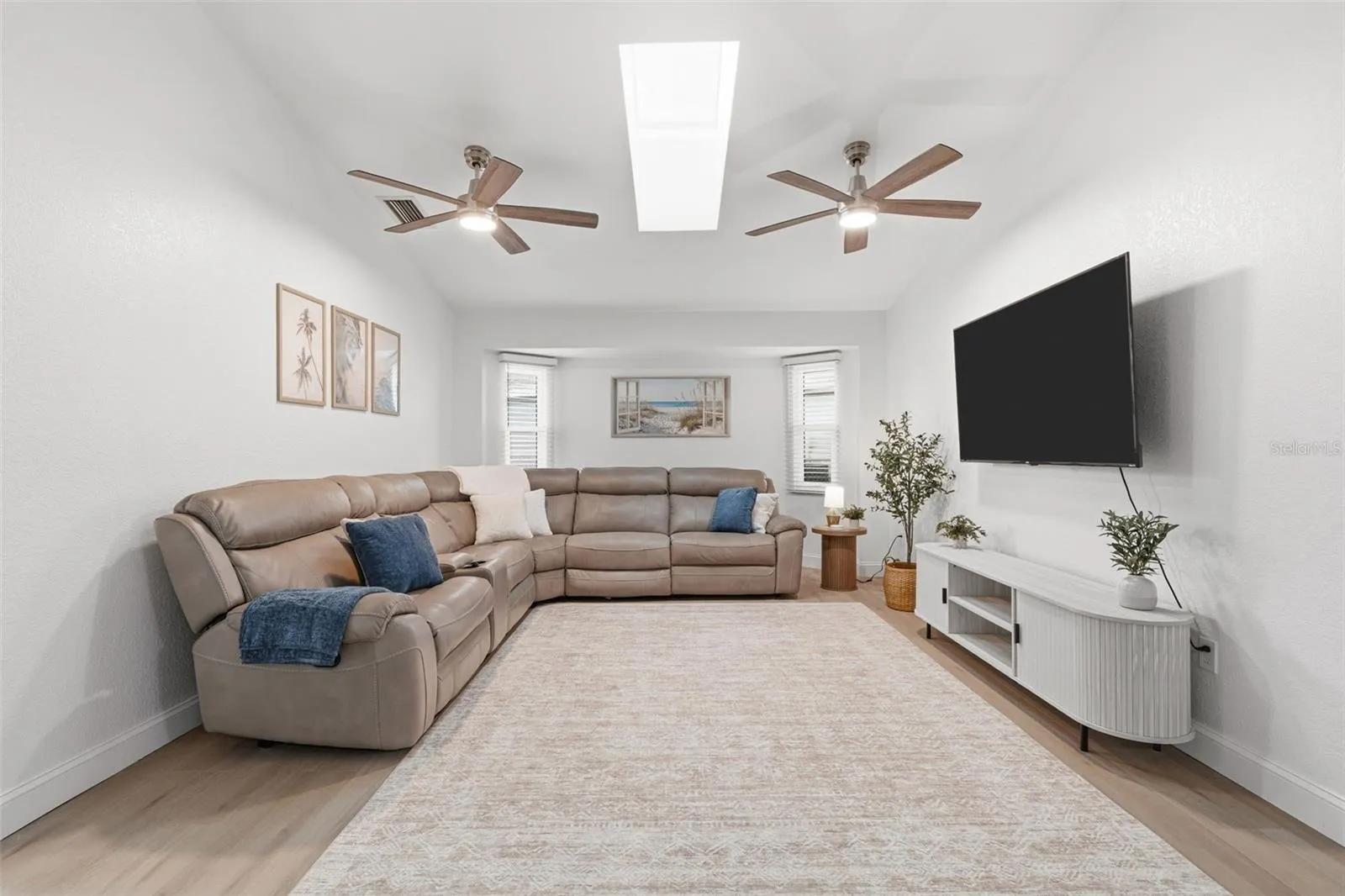 Living room with skylight