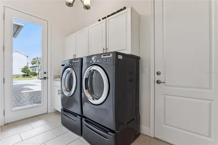 Laundry Room with View to Side Entrance