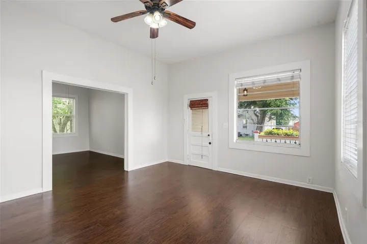 Living room leading to flex room
