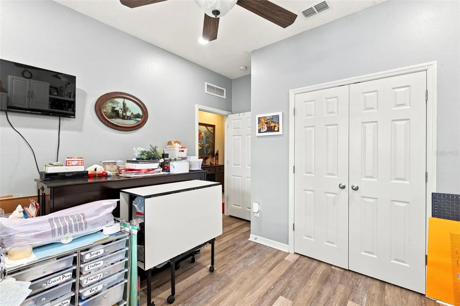 Spacious Front Bedroom currently serves as a craft room