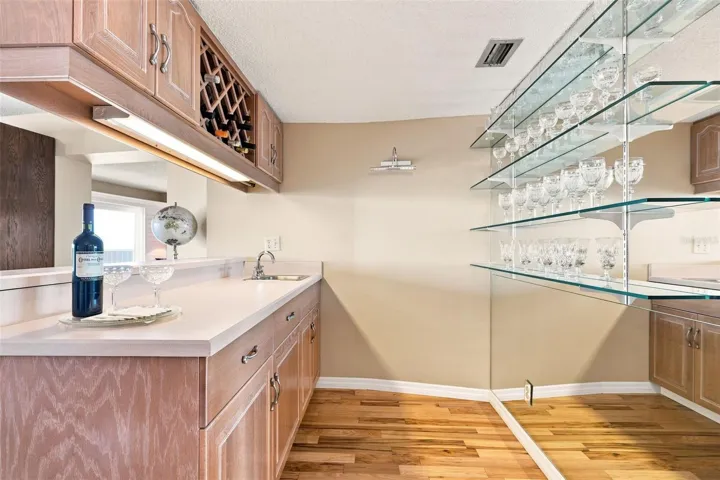 Wet bar in family room perfect for entertaining!
