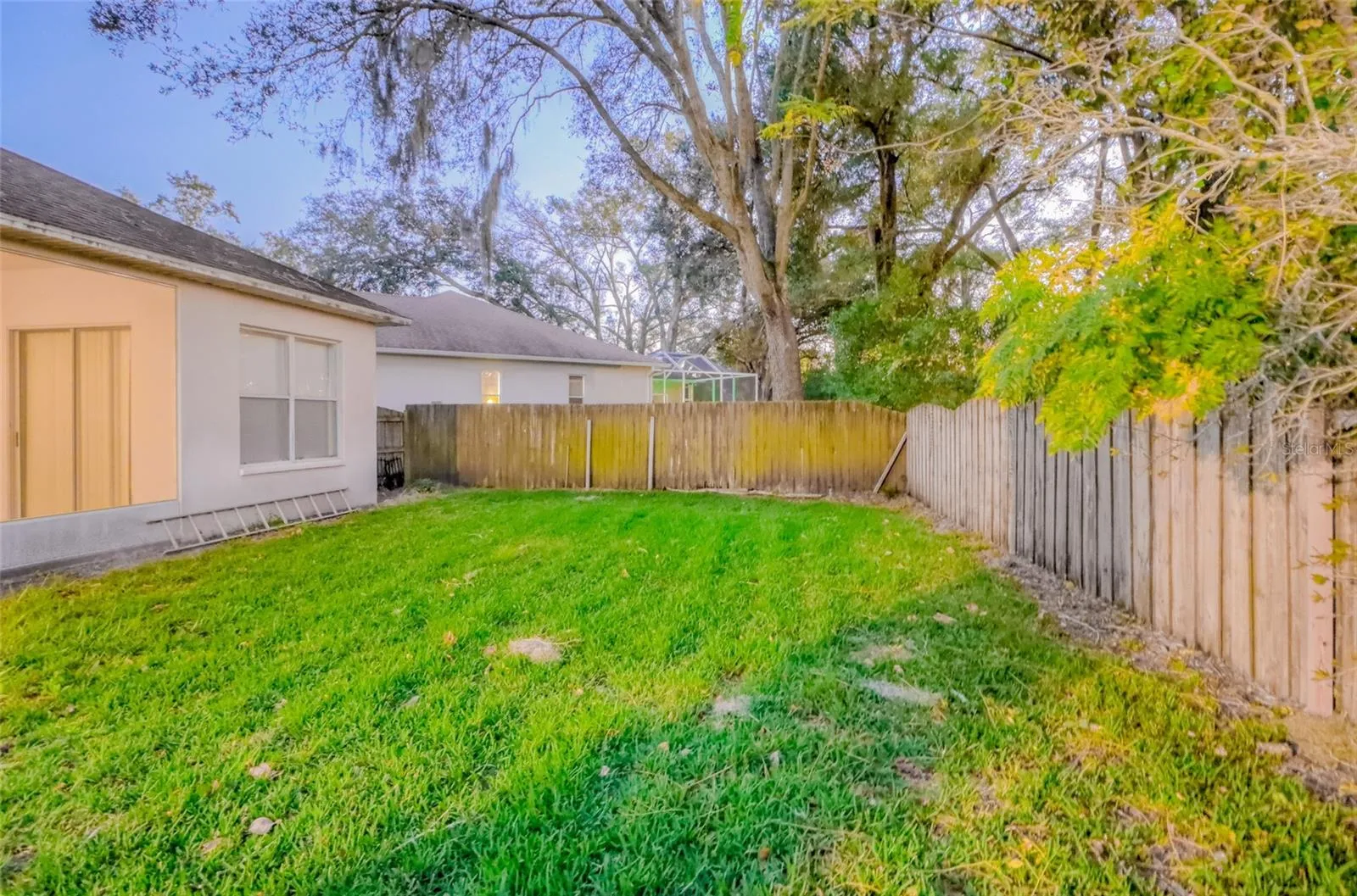fenced backyard