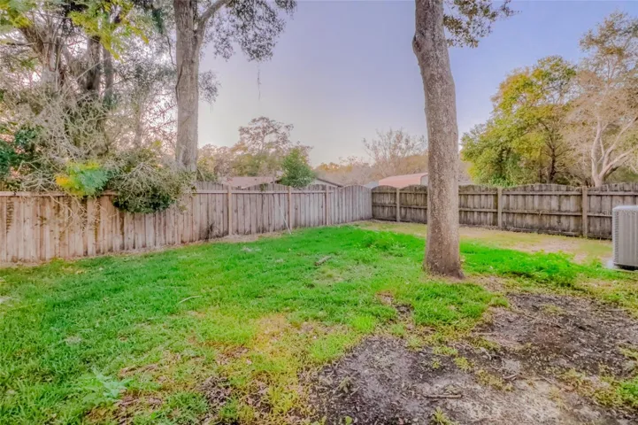 fenced backyard