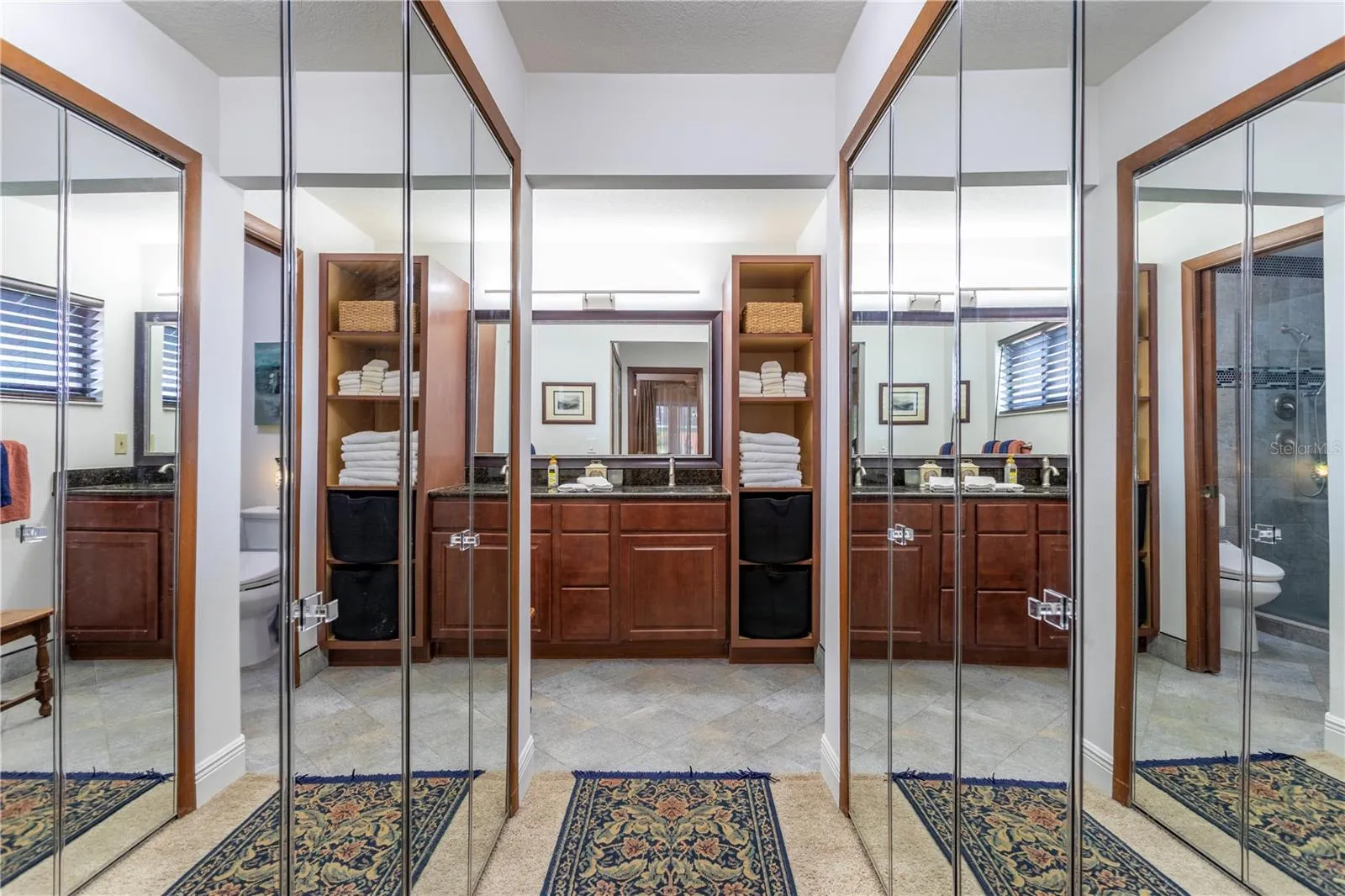 His and Her closets into ensuite