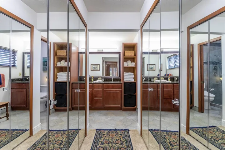 His and Her closets into ensuite