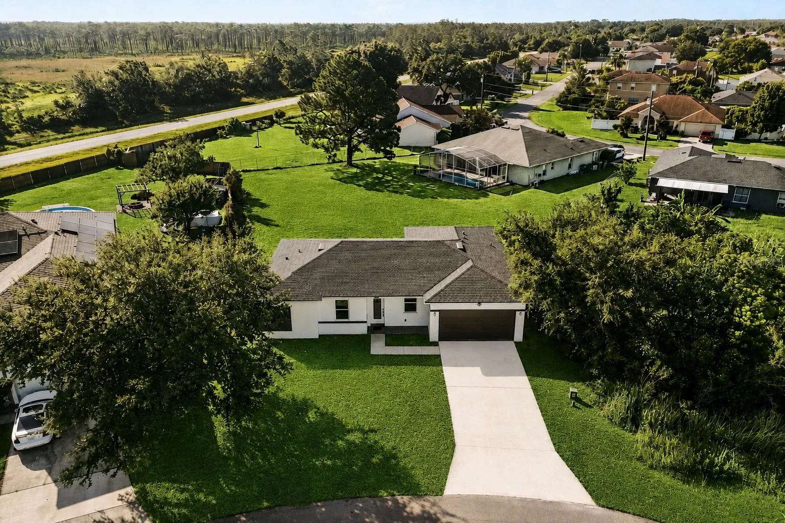 Aerial view of the property