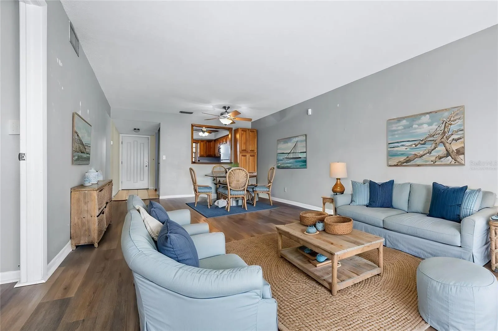 Virtually staged living room