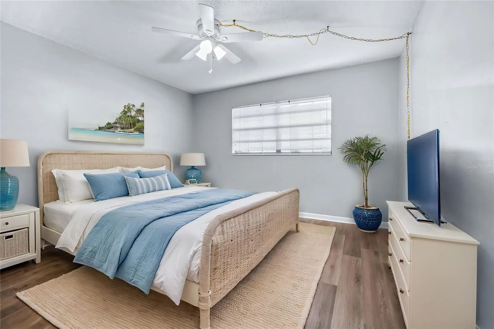 Virtually staged guest bedroom