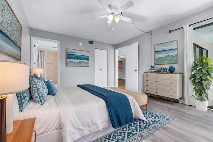 Virtually staged primary suite