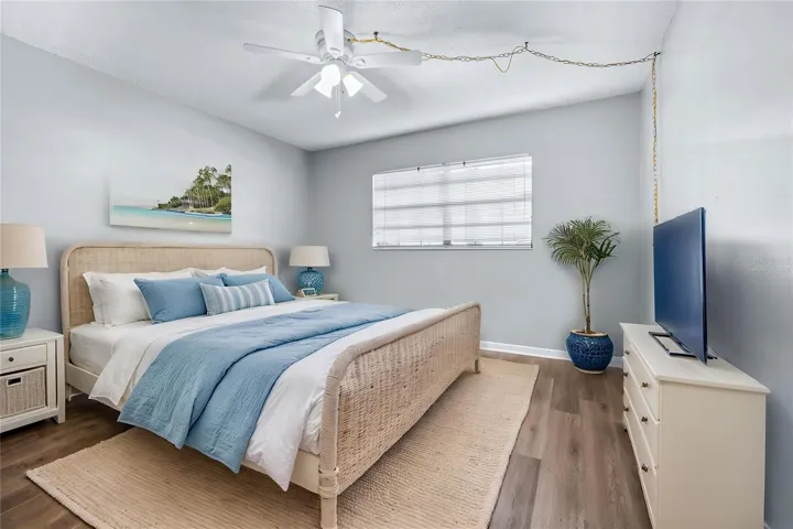 Virtually staged guest bedroom