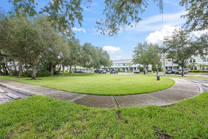 View of Green Space from the Front Across Parking Lot