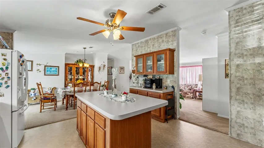 kitchen with center island